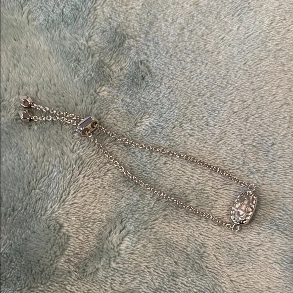 Kendra Scott Sterling Silver White Drusy Adjustable Bracelet - Picture 2 of 2